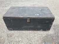 Vintage Wooden Military Trunk 32" L