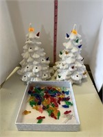 Vintage ceramic Christmas trees 9inches tall