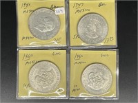 Lot of (4) 90% Mexican Silver coins