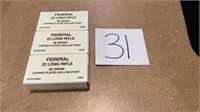 3 Boxes of Federal black pack 22 long rifle
 36