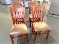 Bid X4 Wood Padded Chairs