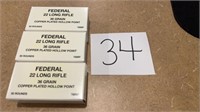 3 Boxes of Federal black pack 22 long rifle
 36