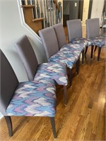SIX UPHOLSTERED DINING CHAIRS