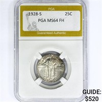 1928-S Standing Liberty Quarter PGA MS64 FH