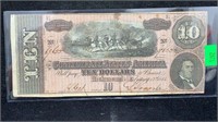 Currency: 1864 $10 Confederate States of America