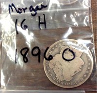 1896 O Morgan silver dollar