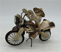 Vintage Folk Art Sea Shell Harley Motorcycle Rider