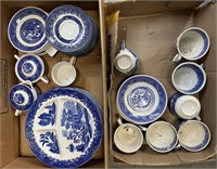 Churchill & Other Blue Willow China, Occupied Japa