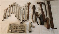 Various Wrenches, Pliers, Hammer, Crowbar