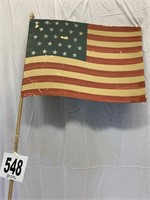 antique folk art painted flag (all metal)