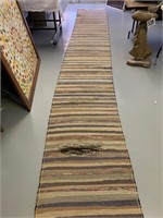 antique rag runner 18' L 31"W needs some repair