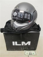 ILM ILM-B707 Matte Gray Motorcycle Helmet w/ Box