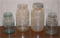 (K1) Pair of 1/2 Gallon Jars & Blue Quart Jars