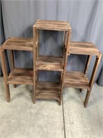 Wooden Crate Style Plant Stand