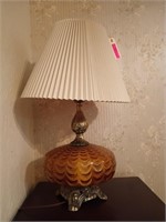 Beautiful glass & metal lamp 27"