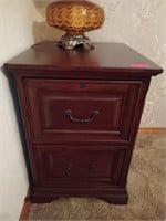 Cherry wood two-drawer file cabinet 31x21x25, o