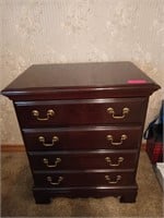 Cherry wood four drawer nightstand 30x24x16
