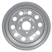 14" X 5.5" 5 Lug Silver Mod Solid Steel Wheel