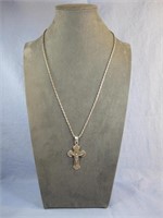 SS Vtg Cross & Necklace Hallmarked 25.2gr