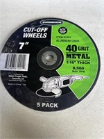 (5) Warrior Cut-off wheels 7" 40 grit metal