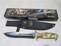 14" FIXED BLADE KNIFE W/ PROTECTIVE SHEATH  NIB