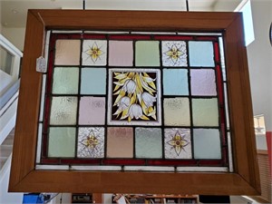 Vintage Panel Leaded Stained Glass Sun Catcher