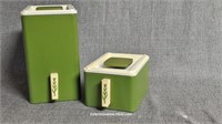 Vintage Kromex Canisters Mod Green Metal