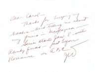 Jonathan Winters signed personal letter