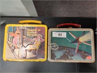 Two vintage aluminum lunchboxes