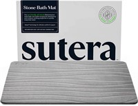 SUTERA Bath Mat, 23.5x15 Gray, Non-Slip