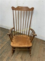 WOODEN HIGH BACK ROCKING CHAIR