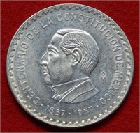 1957 Mexico Silver 10 Pesos - Constitution Commem