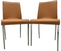 Pair of Reconstituted Leather Chairs