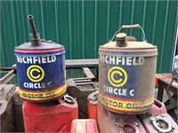 (2) RICHFIELD CIRCLE "C" MOTOR OIL CANS