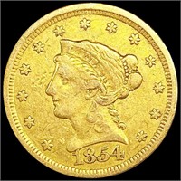 1854 $2.50 Gold Quarter Eagle NICELY CIRCULATED