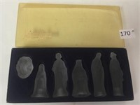 Neiman-Marcus Frosted Nativity Set in Box