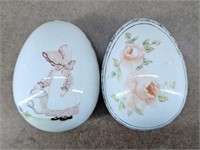 2pc Decorative Eggs - procelain handpainted