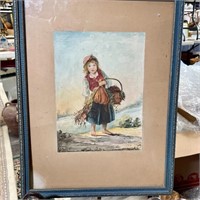 YOUNG GIRL WITH BASKET PRINT