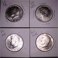 Coins - 4 x 1964 Kennedy Halves