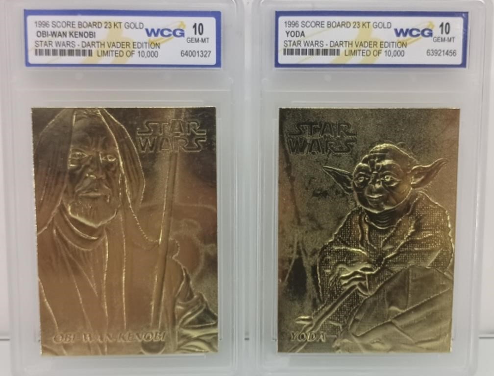 23k gold Star Wars collector cards 2 pc