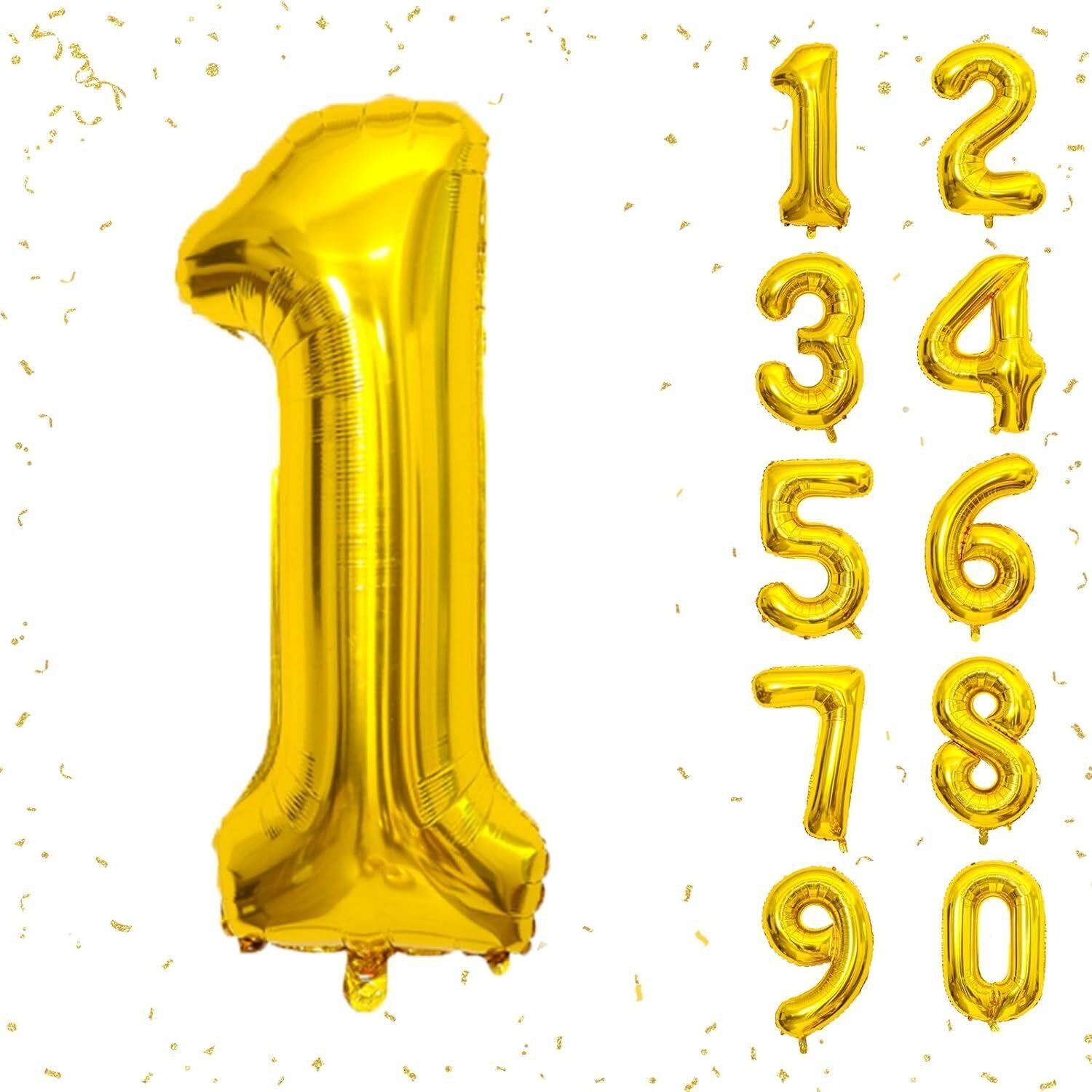 40 Inch Gold Number 1 Balloon  Helium Mylar Foil