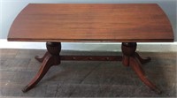 VINTAGE CLAWFOOT COFFEE TABLE W GLASS TOP