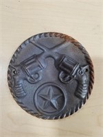 CAST IRON WESTERN WALL PLAQUE 5 IN DIA New
