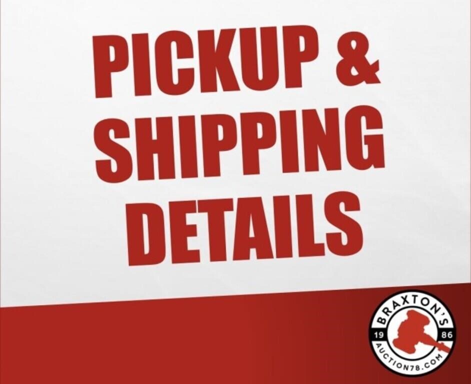 PICKUP & SHIPPING DETAILS