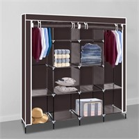 WF1962  Ktaxon Portable Wardrobe Closet, 67" Dark