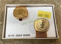 18k gold finish Egyptian style cufflinks    1
