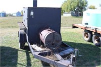 Homemade Smoker Built on 2 Wheel Trailer 9' 6"