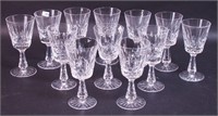Twelve 6" Waterford crystal wine goblets,
