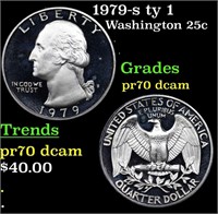 Proof 1979-s ty 1 Washington Quarter 25c Grades GE