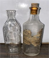 Two Old Cork Top Medicine Bottles / Shipping
